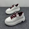 thick-soled cowhide little white shoes women's shoes new versatile sports and leisure shoes heightened lace-up lightweight lace-up board shoes