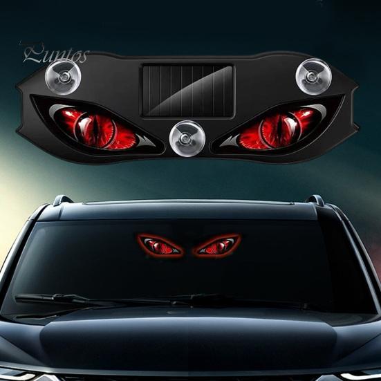 Visual Alert for Night Driving Solar Demon Eye Car Window Light, Waterproof Wireless Dynamic Warning Sign with Suction Auto Interior Ambient Lighting