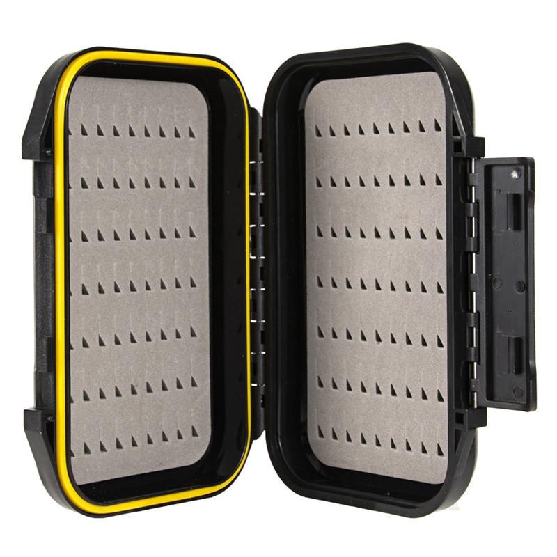 Portable Waterproof Fly Fishing Lure Bait Trout Flies Storage Box Double Sided Fish Lure Container