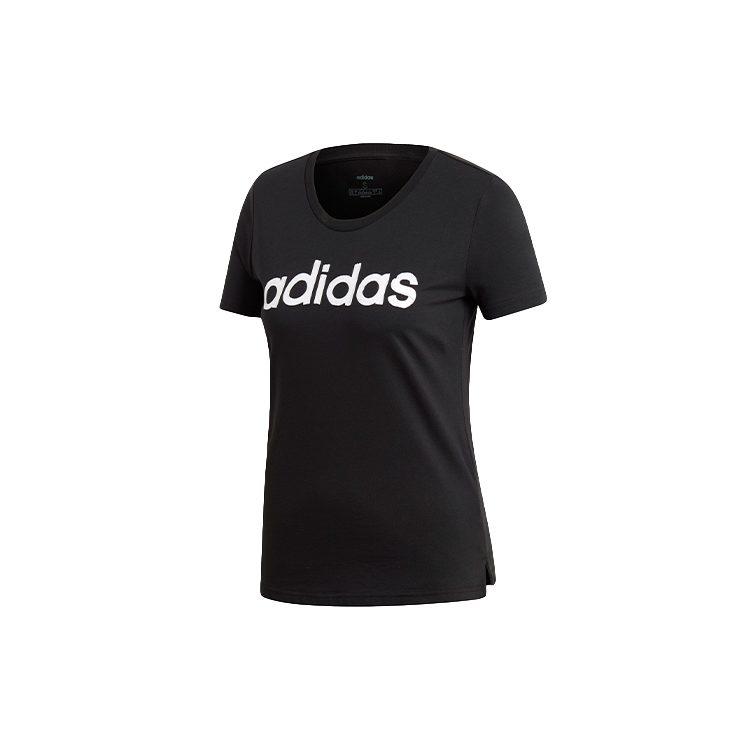 Adidas T Shirts Women's Black Crew Neck Moderate Straight Fit EI4569