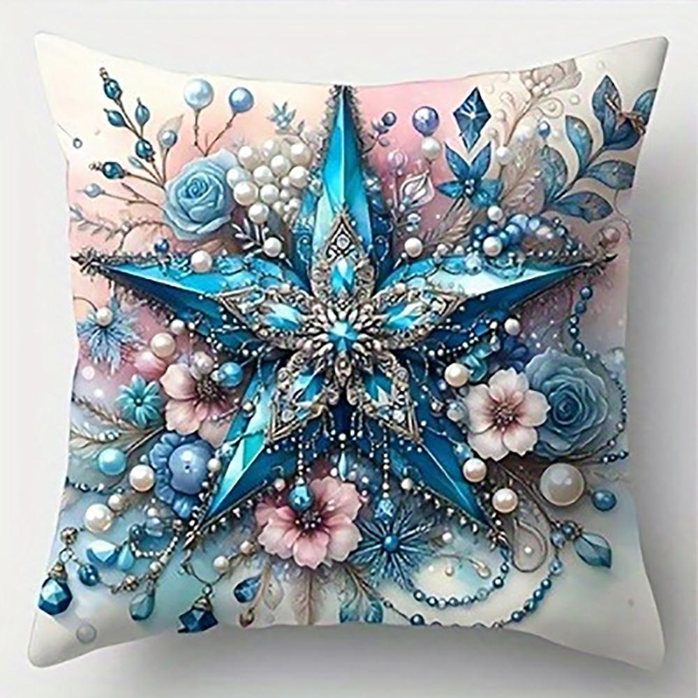 Star Adorned with Flowers and PearlsSuitable for sofa car bedroom decorative cushion cover pillow cover