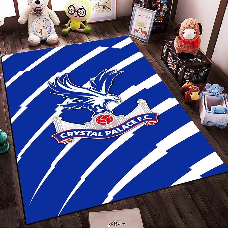 Blue eagle emblem design" and add the suffix: Non-slip rug suitable for living room and bedroom sofas.