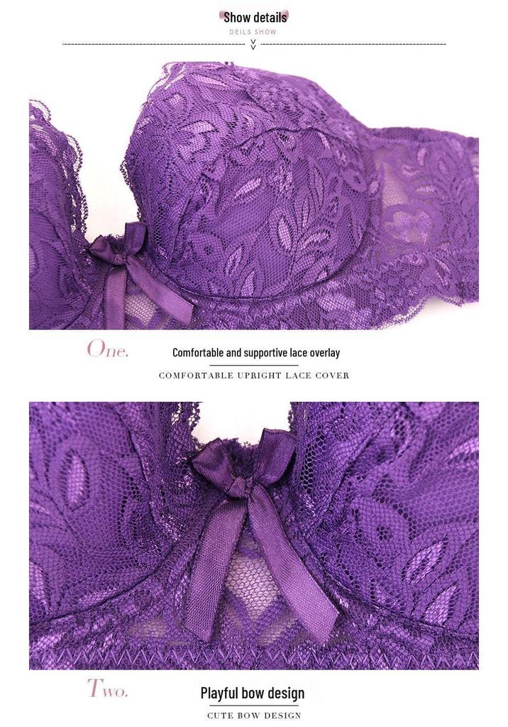 Plus Size Wireless Push-Up Lace Bra - Comfortable Support for Women