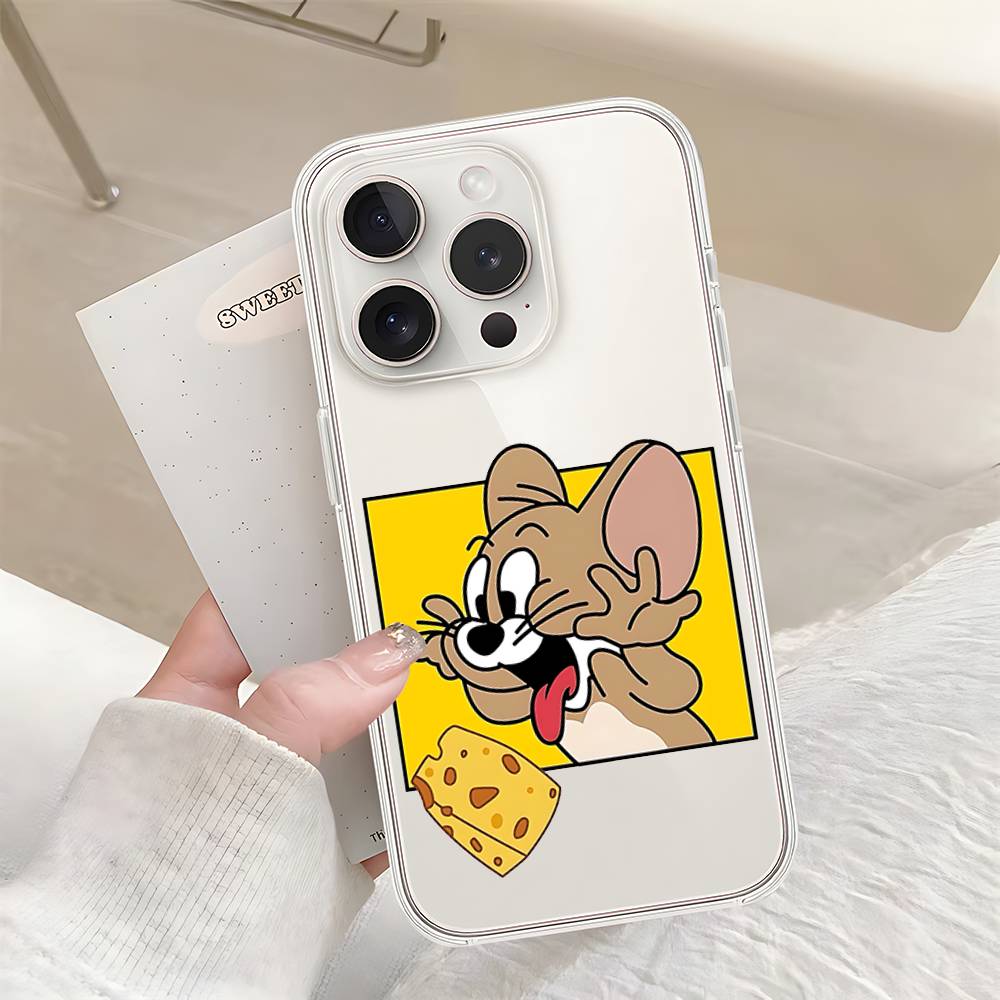Cute Jerry And Tom-S Phone Case For IPhone 17 16 15 14 Plus 13 12 11 Pro Max Phone Back Cover Transparent Shockproof Cover