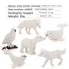 Simulated Arctic Bear White Fox Seal Whale Polar Animals Model Ornament Set