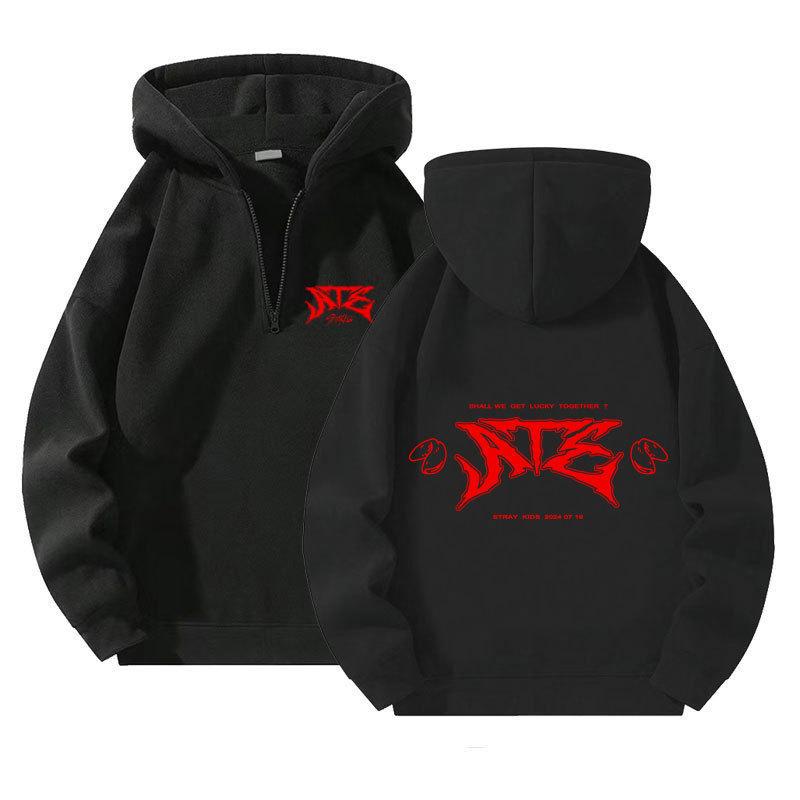 Hanorace pentru bărbați femei StrayKids Combinație Imprimat Pulover cu fermoar Nou Pulover cu fermoar Bărbați și femei Același stil Hanorac