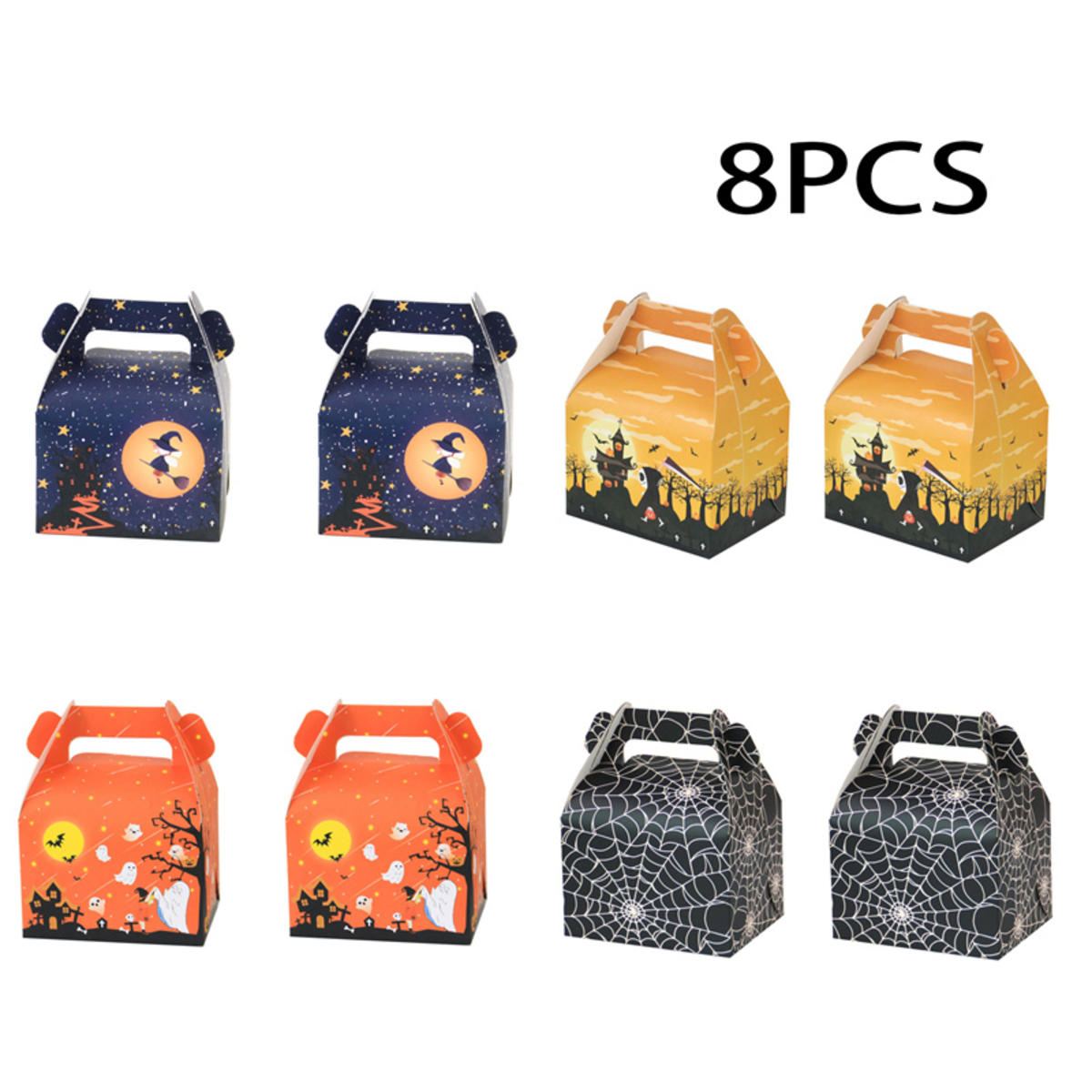

Halloween Colorful Candy Box Biscuit Funny Cookie Packaging Box Trick Or Treat Happy Halloween Supplies 8PCS разноцветный