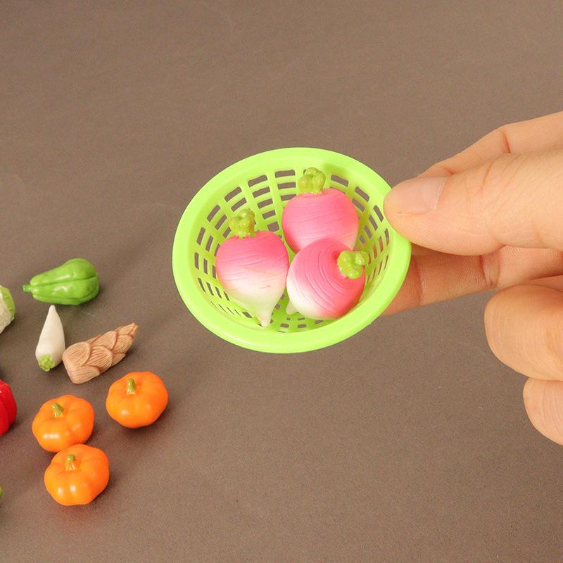 10Pcs/Set Dollhouse Simulation Vegetable Set Dollhouse Vegetables Decoration Dolls House Miniature Play Toys(no Basket)