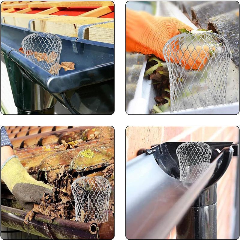 Gutter Drainage Leaf Filter Durable Anti-Clog Roof Pipe Strainer Reusable Floor Drain Guard for Residential Yard Use