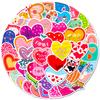 50 PCS Shiny Cute Heart Stickers - Kawaii Doodle Decals for Journal, Skateboard, DIY Craft