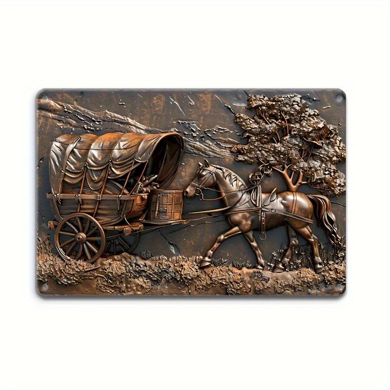 

2d Flat 30*20cm, Vintage Wagon Yard Sign, Wooden, Multipurpose Wall Hanging Decor, Retro Carriage, for Home, Kitchen, Garden, Bedroom, Bar. 30*20cm