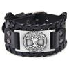 Life Tree Alloy Wide Leather Bracelet Mens Leather Jewelry