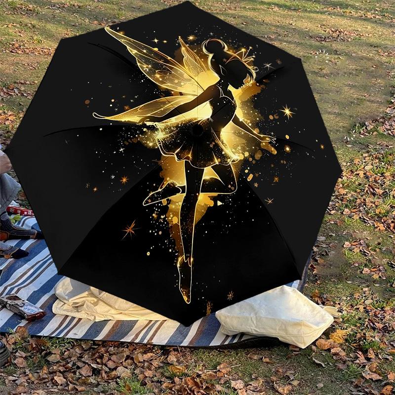 1PC Fairy Sparkles Umbrella-8-Rib Reinforced, Automatic Open, Lightweight & Durable, Cute Fashion Accessory for Outdoor-F2645