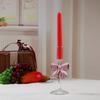 Luxury Transparent Glass High Footed Pink Big Bow Romantic Candle Holder Party Table Decoration Use Candle-stick Decent Gift