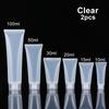 2PCS Portable Travel Size Squeeze Containers Shampoo Holder Refillable Bottle Cream Tube Lotion Packing