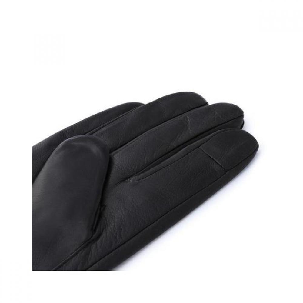Daks Black Check Leather Gloves Men Dcgv8f121bk