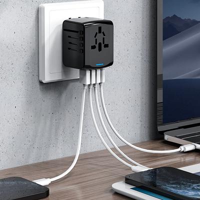 Universal Worldwide All In One Phone Charger Travel Wall AC Power Plug Adapter with Dual USB Charging Ports for USA EU UK AU