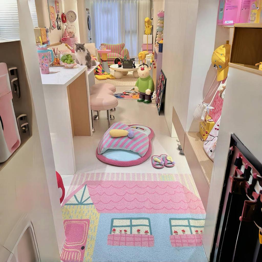 Cream Style Sub Entry Door Mat Silk Ring Non-slip Mat Entry Mat Entry Door Door Can Be Cut