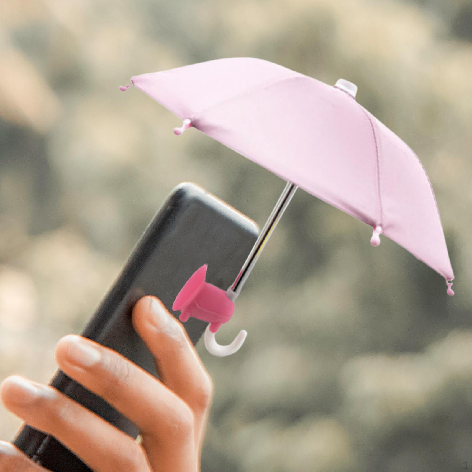

Mobile Phone Umbrella Stand, with Suction Cup Mount Durable Material Adjustable Outdoor Lightweight рожевий