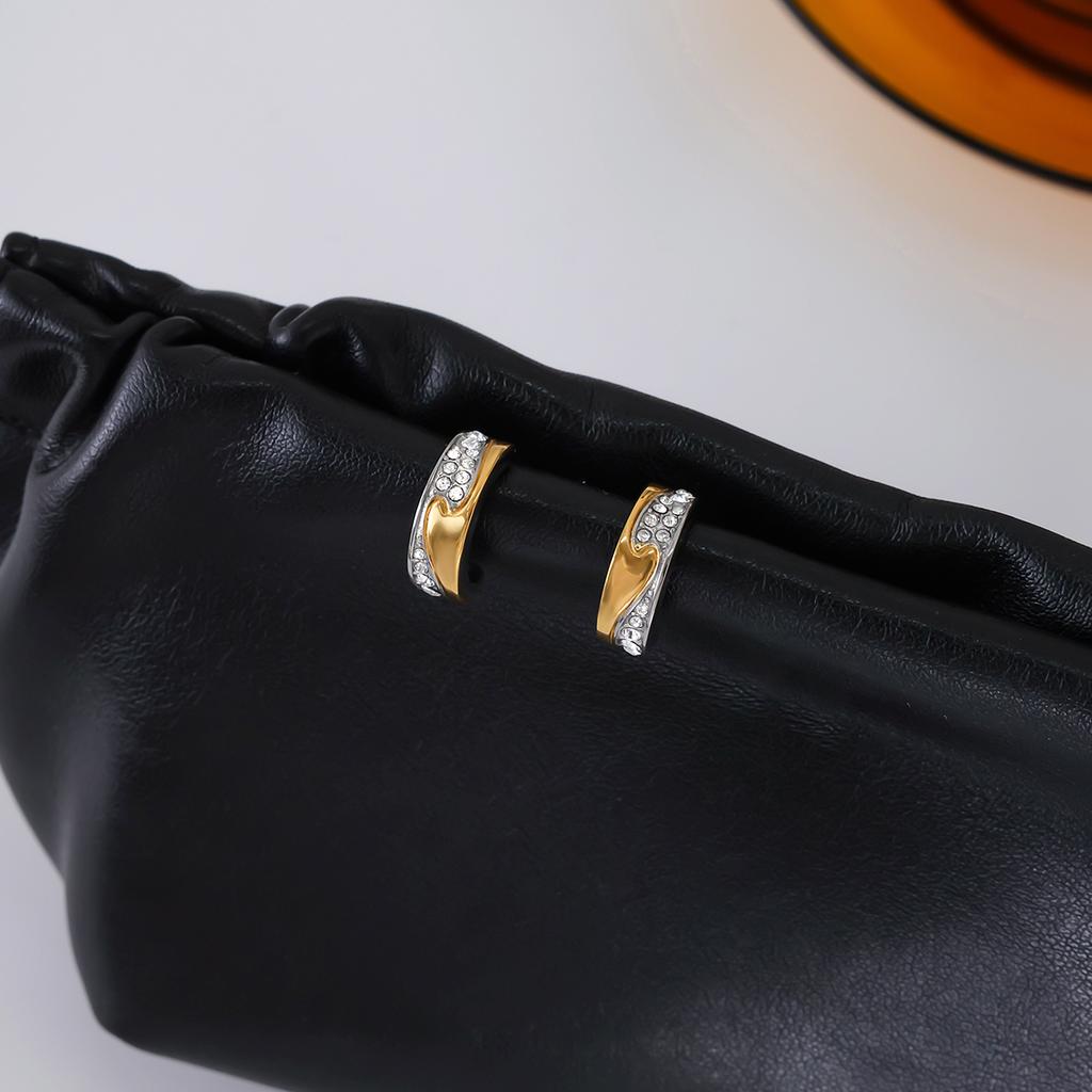 Youthway Iced Out Crystal Mixed Color Stud Earrings For Women 18K Gold Plated Stainless Steel Earrings Simple Fashion Jewelry