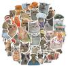 50Pcs Graffiti Sticker Self-adhesive Waterproof PVC Cute Cat Pattern Stationery Suitcase Laptop Decal for Students