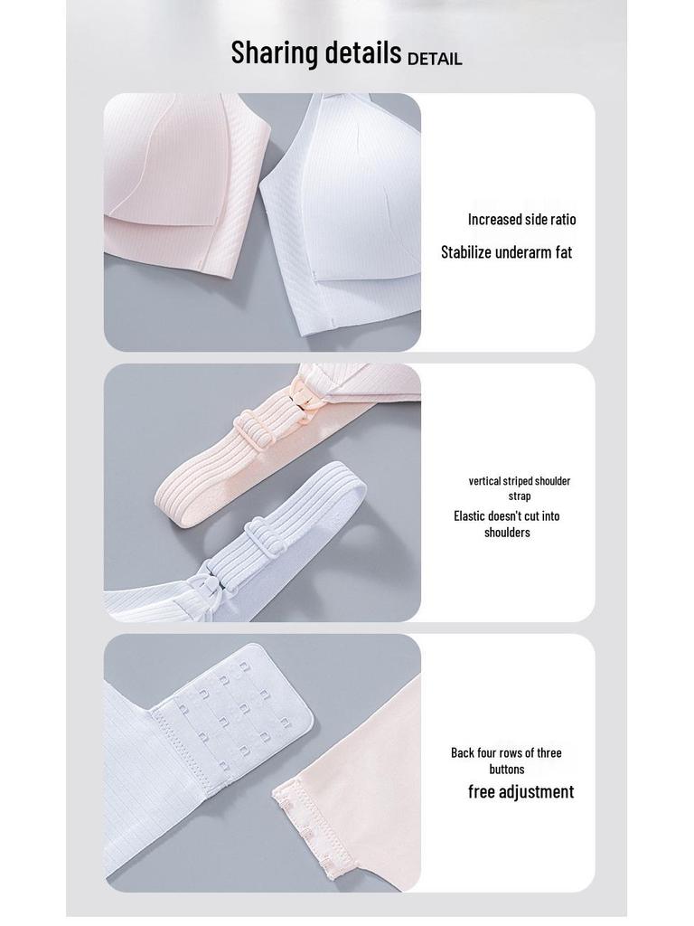 10A Antibacterial Camellia Wireless Nursing Bra - Front Open, Big Bust Minimizer for Pregnancy & Postpartum