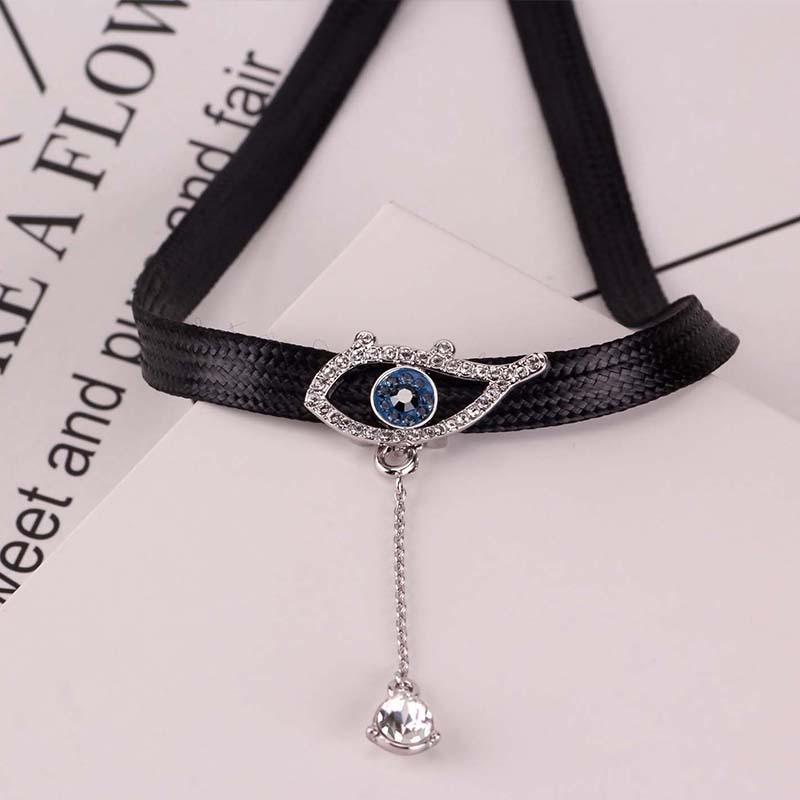 Korean Eyecatching Style Demon Eye Choker Necklace For Women Modern