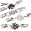 Clothing Decoration Clips 4Pcs Vintage Sweater for Women Girls, Retro Floral Cardigan Clips, Elegant Scarf Clasps Metal Brooch Shawl Clip, Waist