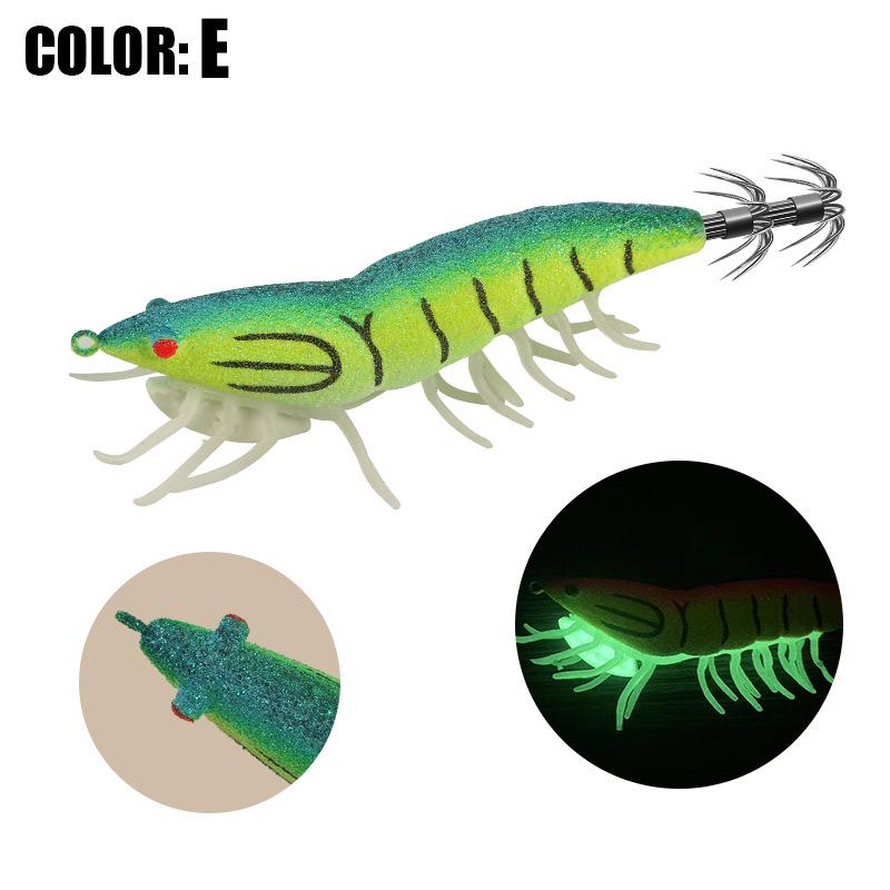 Verstärkter Black King Kong Schirmhaken Leuchtender Tintenfischköder, Simulation Holzgarnele, Langsam sinkend, 8g, 12g, 19.5g für Meeresangeln.