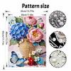 DIY Pearl Painting Canvas Floral Butterfly Design Shiny 3D Bead Art Kit Creative Leisure Craft for Living Room Wall Decor