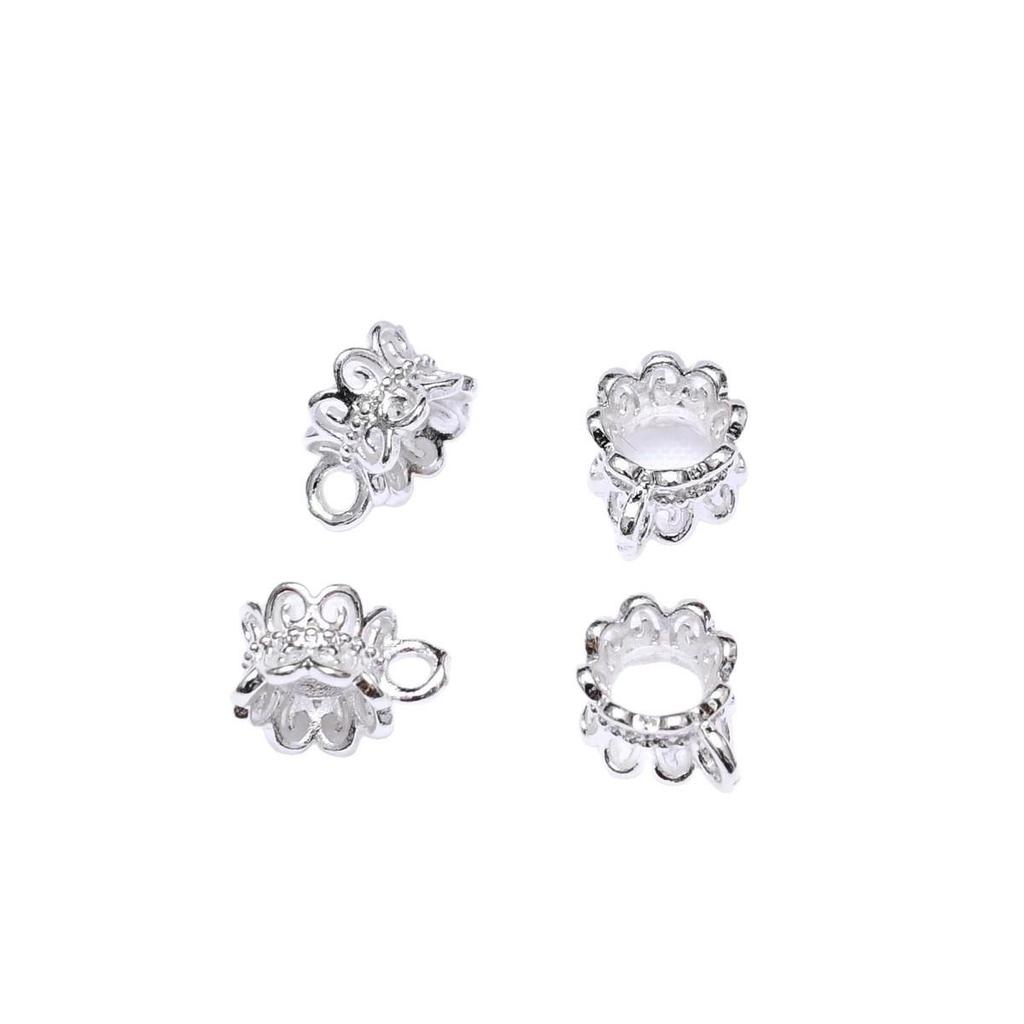 18k Gold Plated Three-Way Spacer Beads, Colorfast Hollow Flower Petal Design for DIY Braided Rope Beading Accessories.