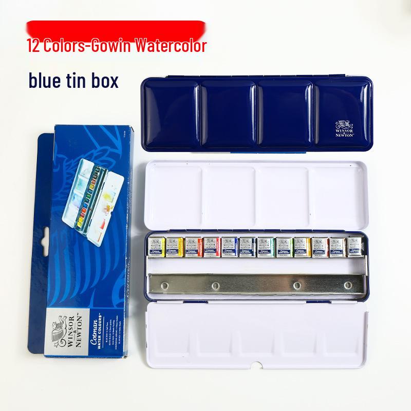 Winsor & Newton Cotman Artist Watercolor Set with Full/Half Pans In Portable Metal Box