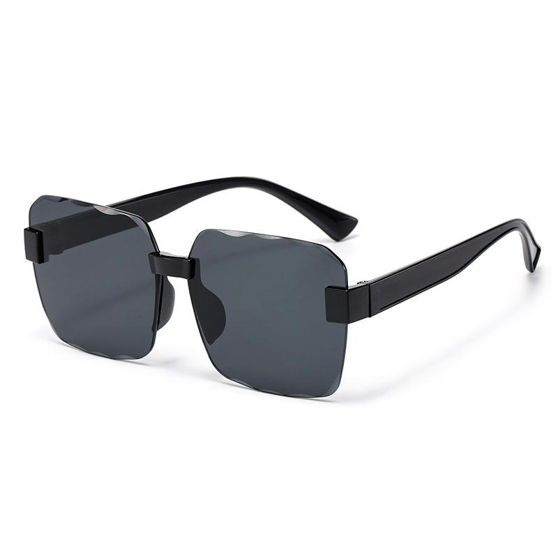 2024 New Rimless Large Square Frame Sunglasses High Sense Face Slimming UV Protection Fashion Sunglasses For Women Men Outdoor Sun Shading Glasses
