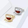 Decorative Openwork Designs Cafe Cup Brooch Versatile Gift for Friend Family Statement Clothing Accessories Accessory