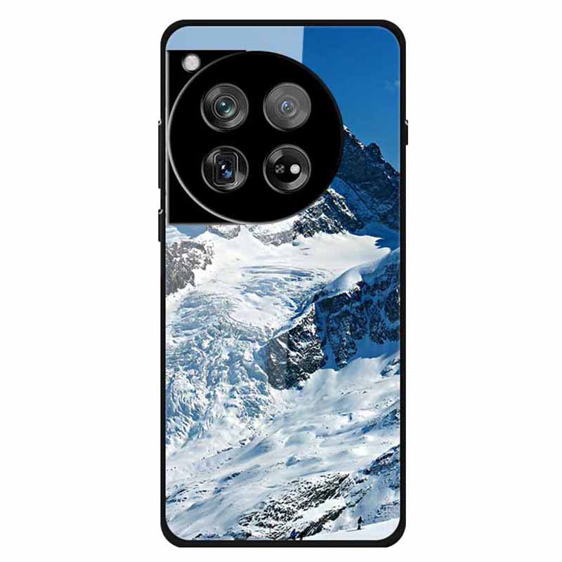 For OnePlus 12 5G Case Pattern Printing Tempered Glass Cell Phone Protection Cover