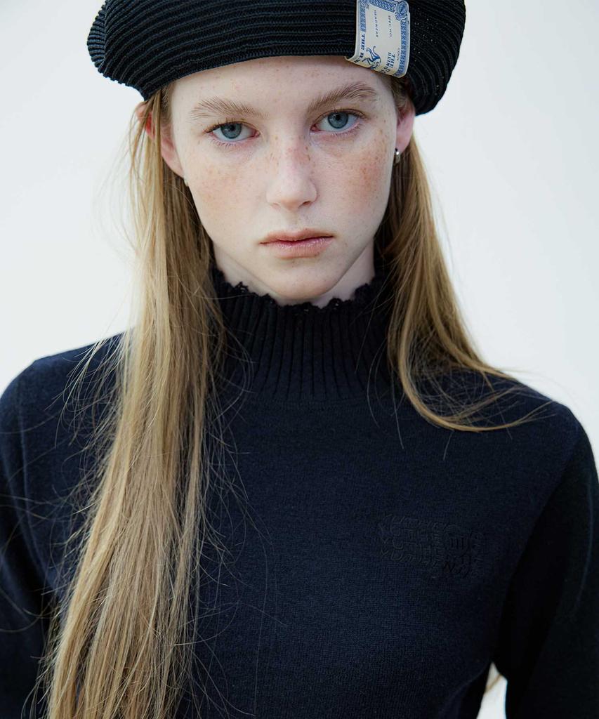 Yusentig Mock Neck Color Block Knit Pullover Ak4Ap64023