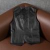 Genuine Buffalo Leather Vest Western Cowboy Style Biker Waistcoat for Men Women Large Size Spring Autumn