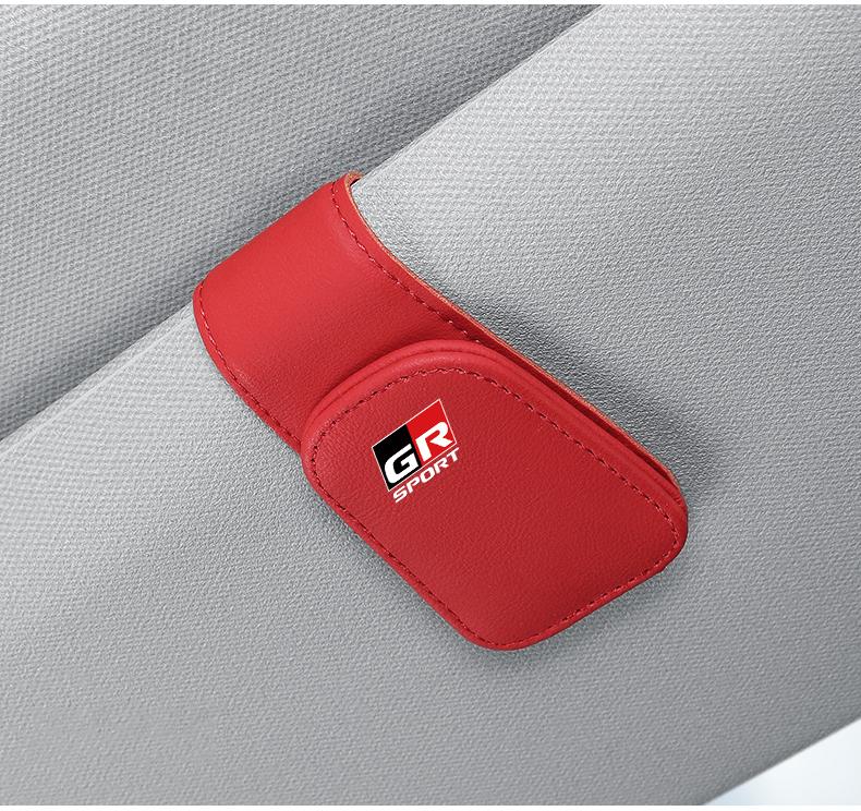 Car Accessories Sun Visor Sunglasses Holder PU leather Glasses Clip For Toyota Corolla Yaris Aygo Prius CHR Camry Auris Avensis