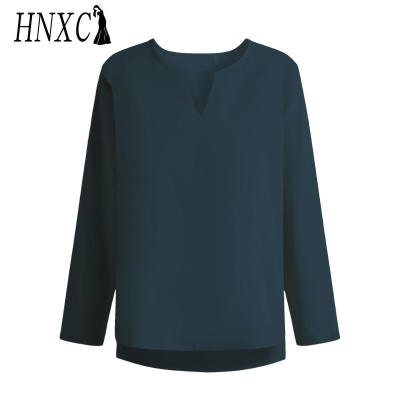 HNXC Pamuk Uzun Kollu Tişört Erkek Modası Bol Gömlek Baskılı Şefkatli Gömlek