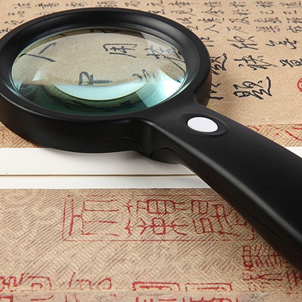 With 2 LED Light Hand Held Magnifying Glass Illuminated Magnifier  Jewelry Identification