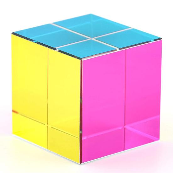 Colorful Faux Crystal Toy Cube Prism Decorative Desktop Science Light Refraction Learning Project Fun Play with