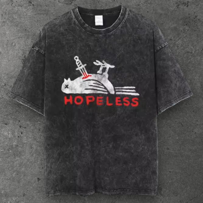 Mens Hopeless Graphic Cotton T Shirt Acid Washed Black Grunge Fashion S-3XL S разноцветный