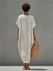 Women's Spring/Summer Casual Solid Color Short Sleeve Dress