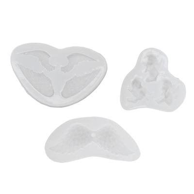 3Pcs Silicone Mold Angel Shape Flexible Soft Reusable Transparent Silicone Mold for DIY Pendant