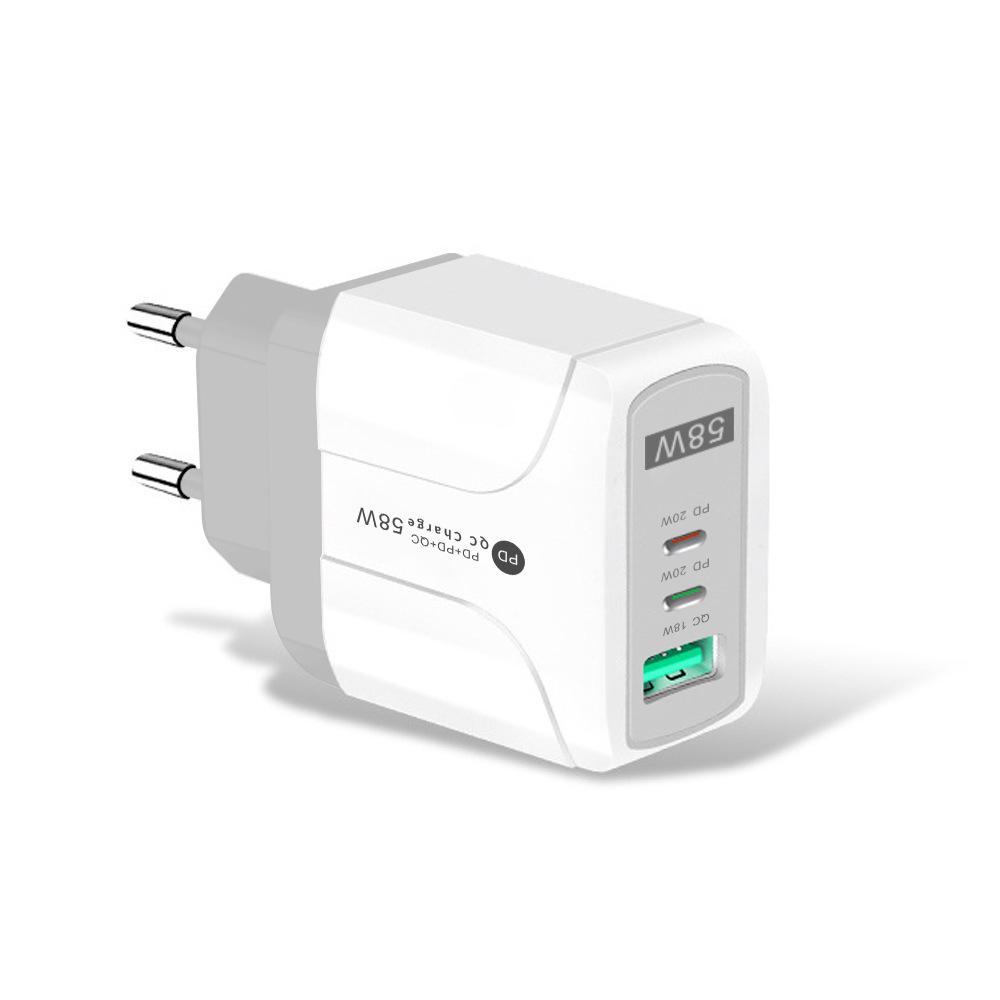 Chargeur Rapide Multi-Ports GaN 65W PD33W QC3.0, Norme Européenne 9V/12V