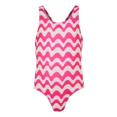 Girls Katrisse Wavy Lines One Piece Swimsuit