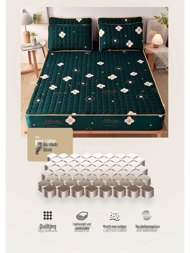 Waterproof Quilted Fitted Sheet & Mattress Protector - Non-slip, All-Inclusive Single Piece Cover