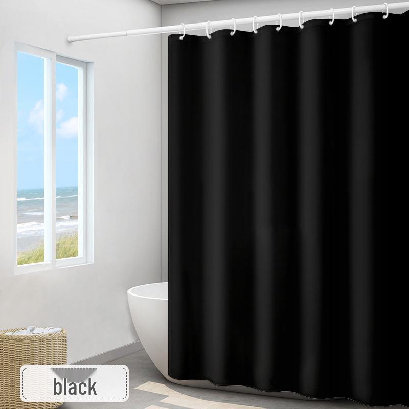 Thickened Waterproof Polyester Shower Curtain - Mildew-Proof Solid Color for Bathrooms and Hotels