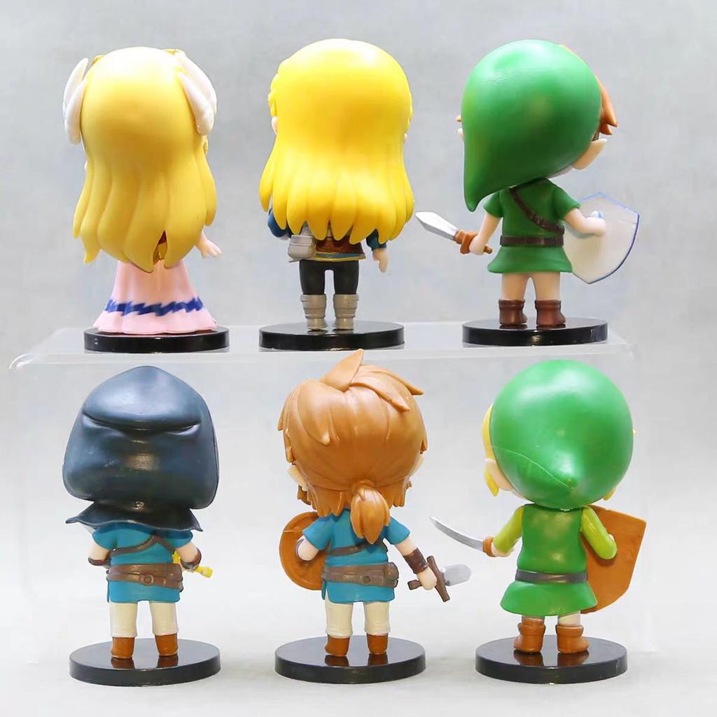 6Pcs/Set 10cm The Legend of Zelda Figure Link Princess Zelda Q Version Figure Game Decoration Ornaments Doll Model Toys