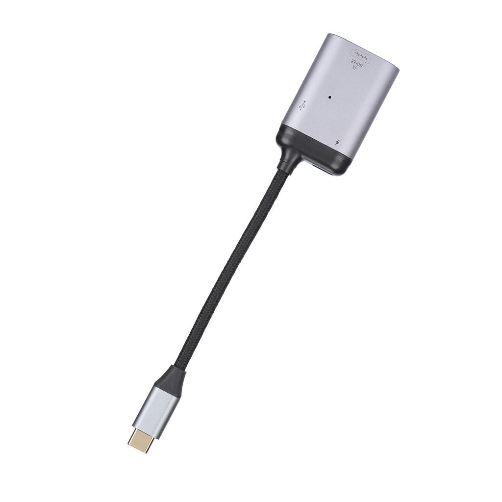 TypeC to HD Multimedia Interface PD Data Male Short Cable 3 in 1 MultiFunction Adapter